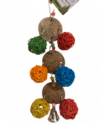Parrot-Supplies Coconut Coin Toss Munch Balls Parrot Toy